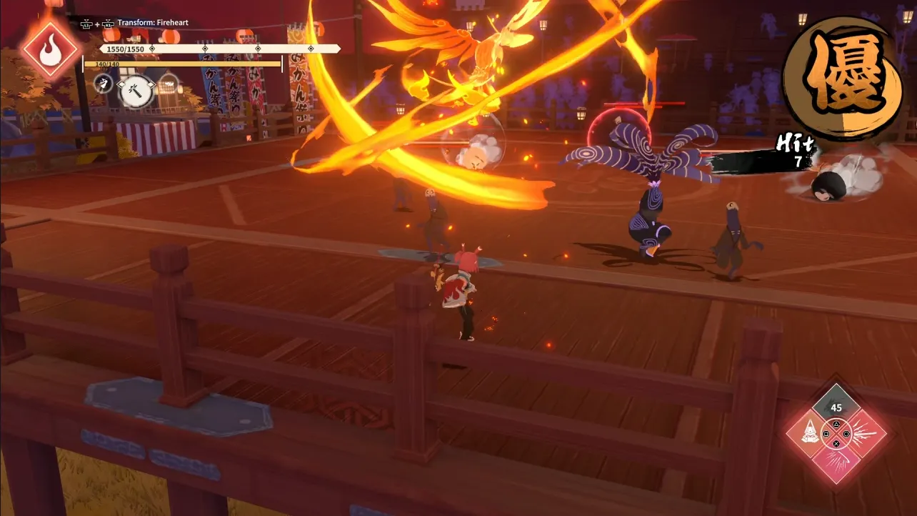 The Suzaku Skill, a Phoenix is summoned to rain homing fire on enemies